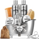 Herengeschenken, Sandalwood Baard Grooming Kit, Heren Grooming Kit voor vriendje papa, Hem, 11pc Baard Straightener voor mannen Baard Care, Baard Groei en Trimmen Gift, Baard Wash Groei Olie &amp; Meer
