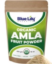 Blue Lily USDA Organic Amla Powder (Amalaki/Indian Gooseberry) 16oz (1lb) Hersluitbare Kraft Bag, 100% Pure Amla Berry Powder, rijk aan antioxidant vitamine C, ondersteunt gezond immuunsysteem