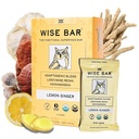 Wise Bar Adaptogen Mushroom Voeding Bars met Reishi, Lions Mane & Ashwagandha, Biologische Vegan en Gluten Gratis Snacks voor natuurlijke focus, Energie en Immuniteit Ondersteuning, Citroen Gember smaak, 12 Tellen