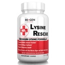 Re+Gen Nutrition Lysine Rescue, Amino Acid Supplement for Strenger Immune Health & Collagen Synthesis in Women & Men, Promoot Lips & Skin Health, Natural, Pure L-lysine, 90 Capsules, 45 Day Supply