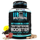 Iron Brothers Supplementen Testosteron Booster voor mannen met Estrogeen Blocker - Anti-Estrogeen Dieetsupplementen - Grape Seed & Tribulus Terrestris 