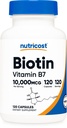 Nutricost Biotine (Vitamine B7) 10.000 mcg (10 mg), 120 Capsules - Veganistisch, Glutenvrij, Non-GMO
