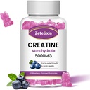 Creatine Monohydraat Gummies 5g voor mannen en vrouwen, Kauwtabletten Creatine Monohydraat voor spierkracht & spier Builder, vitamine B12 voor energie-ondersteuning, non-GMO, Blueberry Flavor, 60 Tellen