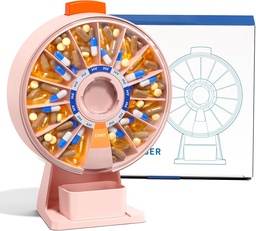 Odaro Large Pill Dispenser, Weekly Pill Organizer 7 Dag Am Pm / 14 Dag pil Box, Daily Medicine pil Organizer met Wall-Mounted of Standing gebruik voor vitamine, Supplement, Geneeskunde - Roze
