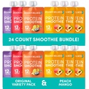 Designer Wellness Protein Smoothies Origignal Variety Pack en Peach Mango Bundle