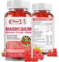 Magnesium Supplement Complex Gummies, Sugar-Free Magnesium Glycinate 500mg voor volwassenen en kinderen, met Taurate 200mg, Malate, Calcium, COQ10, Multivitamine voor Slaap, Hart & Bone Health