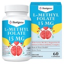 15 mg L Methylfolaat (5-MTHF) - Actief Foliumzuur verrijkt met vitamine B6 en B12-60 Vegetarische Capsules - Non-GMO, Glutenvrij