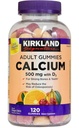 Kirkland Handtekening Kauwbaar Calcium met Vitamine D3 Volwassen Gummies, 120 ct x 1 Fles