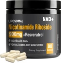 NAD+ Supplement - NAD+ met Nicotinamide Riboside (NR) en Resveratrol Quercetin 900 mg, 80 capsules, USA-063-0911XL-136NAD