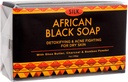 Afrikaanse zwarte zeep 7oz voor acne, eczeem, droge huid, psoriasis, litteken verwijdering, gezicht en lichaamswas - Shea Butter, Charcoal, Bamboe Poeder