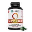 Zhou Schildklierondersteuning - Schildkliersupplement voor vrouwen en mannen met zink, jood en selenium, Metabolic Health Thyroid Complex, Antioxidant Ondersteuning met Aswagandha & Kelp - 120 Veggie Capsules