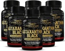 FREZZOR Astaxanthine Zwart met UAF1000+ Super Antioxidant, Ondersteunt Hart, Oog en Hersen Gezondheid, Anti-Aging Huidverzorging & Cellular Protection, 12mg Astaxanthine per Serve, 360 Softgels, 6 maanden Levering
