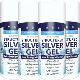 Colloïdale zilveren gel Extra sterkte - 35ppm Geactiveerde Colloïdale zilveren gel voor maximale sterkte - Made in USA - Gestructureerde formule in een handige 4 Pack