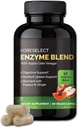 17 Mélange d'enzymes pour supplément de soutien de la santé de Gut digestif, support immunitaire, soufflage et dégazage, absorption nutritive, avec vinaigre de cidre de pomme, gingembre, papaye - 60 capsules