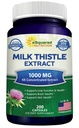 aSquared Nutrition Milk Thistle Supplement 1000mg-200 Capsules,Max Strength 4X Geconcentreerd Extract 4:1 Milk Thistle Seed Powder Herb Pillen, 1000 mg Silymarin Extract voor leverondersteuning, reiniging, detox
