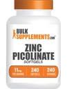 BulkSupplements.com Zink Picolinaat Softgels - Zink 11mg, voor Immune Support, Glutenvrij - 1 Softgel per Serving, 240 Tellen (Pack of 1)