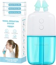 Système d'irrigation nasale avec 30 sachets salines – Double vitesse et collecte automatique des déchets – Irrigateur nasal portatif et ami de voyage – Nettoyeur nasal pour la machine à rincer sinusale de soulagement