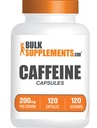 BulkSupplements.com Cafeïne 200mg Capsules - Cafeïne supplementen, Cafeïne pillen 200mg - voor energie ondersteuning, 1 Cafeïne Capsule per portie, 120 Capsules (verpakking van 1)