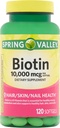 Spring Valley Biotin Dieetsupplement, 10.000 mg, 120 Softgels