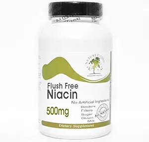 Flush Free Niacin 500mg ~ 90 Capsules - Geen additieven ~ Naturetitie Supplementen