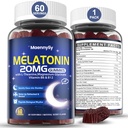 Melatonine 20mg Gummies voor volwassenen - Suikervrije Melatonine Gummies Extra sterkte met L-Theanine, Magnesium, Ashwagandha, Kurkuma, D3 & Zink - Non-Habit vorming