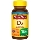 Nature Made Vitamin D3 5000 IE (125 mcg) Extra sterkte, Vitamine D supplement voor Immune Support, 70 Sugar Free Fast Solution Tablets, 70 dagen levering
