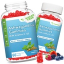 2 Pack Ashwagandha Gummies met vitamine D voor vrouwen en mannen, suikervrij Vegan 1000MG Ashwagandha supplement Gummy & vitamine C, 120 Tel.
