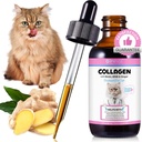 Collagen voor katten 2 fl.oz, vloeibare collagen voor katten druppels, Premium Grass-gevoed Collagens voor kattenhuid en jas supplement, Itch Relief voor katten met allergieën immuniteit, met Bovine Collagens, Biotin, MSM