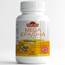 Mega EPA/DHA, Premium Quality 60 softgels, Fish Oil Supplement met EPA & DHA - Promoot hart en hersenen gezondheid - Niet-GMO - 60 Servers