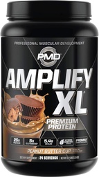 PMD Sports Amplify XL Premium Wei Proteïne Supplement Hydro Greens Blend - Glutamine en Wei Proteïne Matrix met Superfood voor spier, kracht en herstel - Pindakaas Cup (24 Servings)