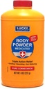 Lucky Super doux médicamenté poudre corporelle, 8-oz., adoucit démangeaisons, refroidit la peau, Absorbe l'humidité, sèche orage de poison Ivy, chêne, Sumac