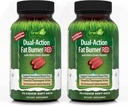 Irwin Naturals Dual-Action Fat Burner RED - 75 Liquid Soft-Gels, Pack van 2 - Krachtige Thermogenic met Nitric Oxide Booster - 50 Totaal porties