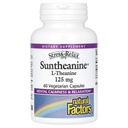 Natuurlijke factoren Stress-Relax Suntheanine L-Theanine 125 mg, Niet-Drowsy Stress Ondersteuning voor geestelijke rust en ontspanning, 60 capsules
