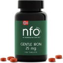 NFO Gentle Iron [100 Tablets] Norwegian High-Absorptie Iron Complex with Patented Ferrochel Chelated Iron, Gentle on The Mtomach, Vegan-Friendly, Non-Constipating