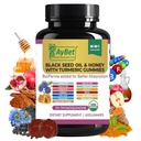 Black Seed Oil & Honing with Turmeric Gummies with BioPerine, Apple Cider Vinegar, Biotin, Zink & Vitamins C D3 B12 