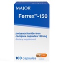MAJOR Ferrex-150 Polysaccharide-Iron Complex Capsules 150mg IJzersupplement voor vrouwen en mannen 
