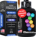 Liquid Collageen voor vrouwen en mannen met Calming Ashwagandha - 100.000mcg Bovine Collageen Drink, 100mg Ashwagandha Liquid for Radiant Skin, Hair, Nails, and Immune Support - 2oz Berry Flavor Drops
