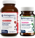 Metagenics Magnesium Glycinate (120 tabletten) & UltraFlore Complete Vrouwenprobiotica (30 capsules) - Absorbeerbare Magnesium voor ondersteuning van het zenuwstelsel - Aids Digestieve Gezondheid