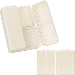 FYY Daily Pill Organizer,2 Stuks 7 Compartments Portable Pill Case Travel Pill Organizer,[Folding Design] Pill Box voor Purse Pocket te houden vitamines, Cod Lever Olie, Complementen en Medicatie-White