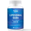 GABA met L-Theanine Supplement 1200mg - High Bio available Liposomale GABA Supplementen, 60 Capsules voor volwassenen
