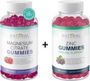 Suikervrij Magnesium Gummies & Extra sterkte Zink Gummies, Vegan, Glutenvrij, Kalmheid, Ontspanning, Spiergezondheid, Immuunondersteuning, Huidgezondheid, Non-GMO, 60 Gummy Vitaminen