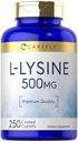 Carlyle L-Lysine 500 mg 250 Caplet Capsules