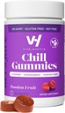 VitaHustle Chill Gummies for Stress Relief, 300 mg KSM 66 Ashwagandha, L-Theanine, Vegan, Mood Gummies, Balance Cortisol, Focus (Passion Fruit) 50 Tel.