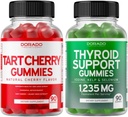 Tart Cherry (90 Gummies) Uric Acid Level Support for Adults - Powerful Antioxidant with Seldery Seed and Thyroid Support (90 Gummies) Ashwaganda & Bladderwrack Support Supplement - Vegan & Made in USA