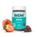Gommies BeLive Biotin avec MultiVitamines, Folate, Inositol – Soutient la croissance des cheveux, la peau saine et les ongles – Vegan, Pectine à base – Fraise Arôme (1)