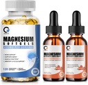 Magnesium Glycinate Drops & Magnesium Glycinate 400mg Softgels voor mannen & vrouwen, Support Energy, Night, Muscle & Joint Function, Non-GMO, Vegan