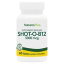 NaturesPlus Shot-O-B12 5000 mcg - 30 Sustained Release Tablets, Pack of 2 - Supports Energy Production & Mood - Vegetarisch, Glutenvrij - 60 Totaal porties