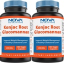 Nova Nutritions 2 Pack Konjac Root Glucomannan Capsules 2000 mg/Serving Veggie Caps 180 Telling (Total 360 Capsules)