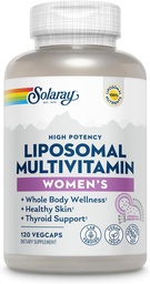 SOLARAY Liposomale multivitamine voor vrouwen, verbeterde absorptie, hoge sterkte w/Iron, vitamine D, vitamine C, B12, Biotin, CoQ10, Immune Support, Bone Health, Vegan, 60 porties, 120 VegCaps
