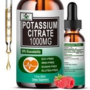 Citrate de potassium gouttes liquides, Supplément de potassium 1000mg Liquid Support Cramp Relief Muscle, Santé cardiaque et Sommeil, Haute Absorbable pour les adultes Femmes et hommes, Vegan, 30 portions